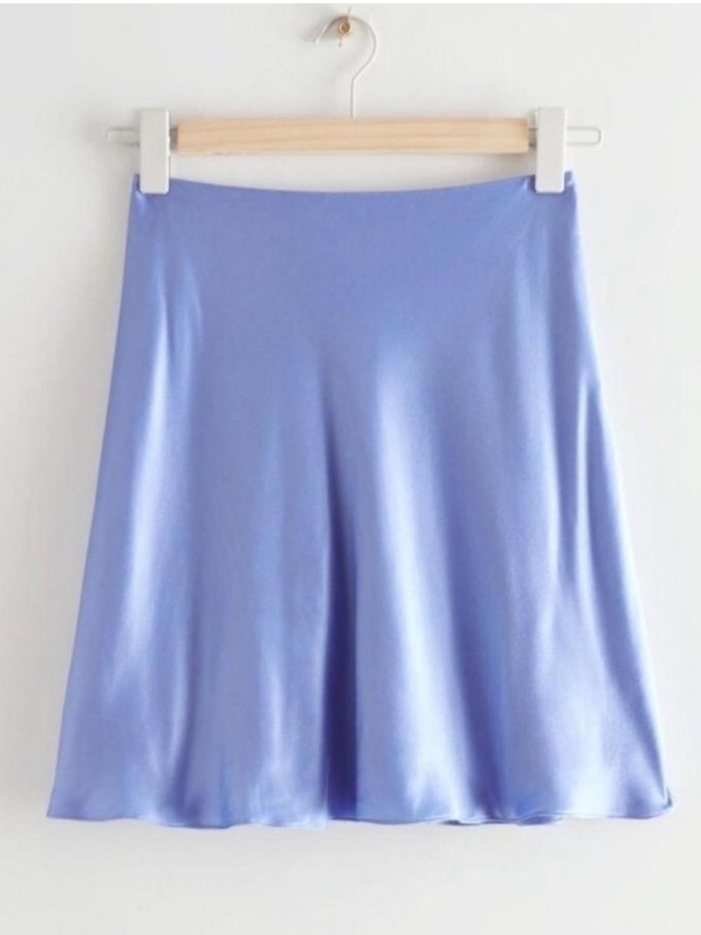 & Other Stories Periwinkle Satin Skater Skirt